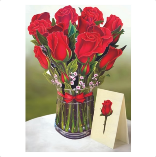 Red Roses Pop-up Greeting Cards