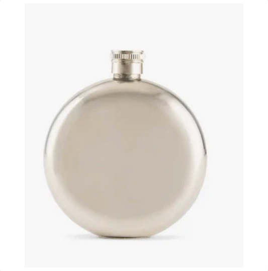 Silver Stainless Steel Round Flask