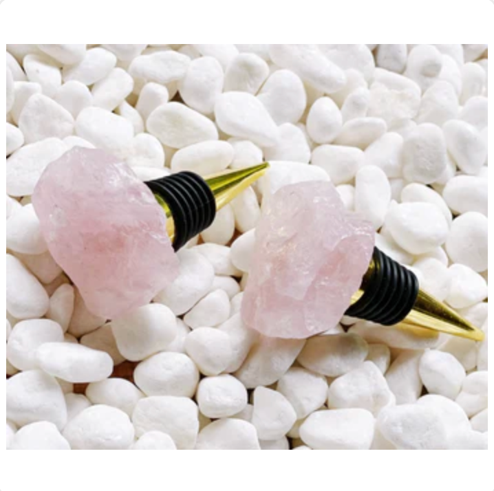 Beauty of  Nature Stone Wine Stopper Rose Quartz