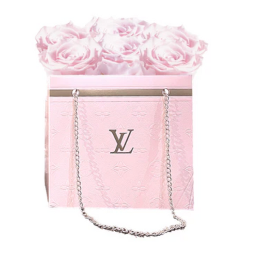 Pink Forever Rose LV Purse Box