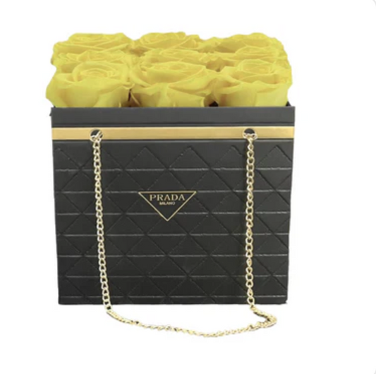 Yellow  Forever Rose Prada Purse Box