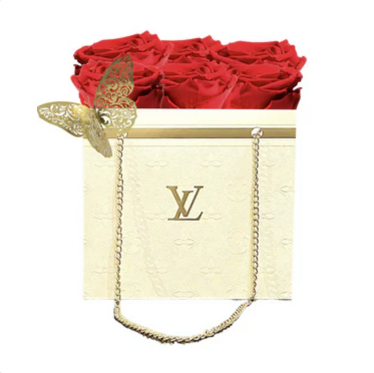 Red Forever Rose LV  Purse Box