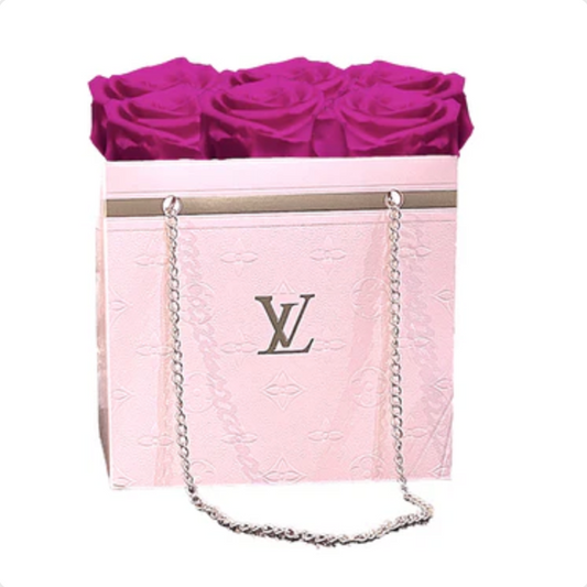 Hot Pink  Forever Rose LV Purse Box