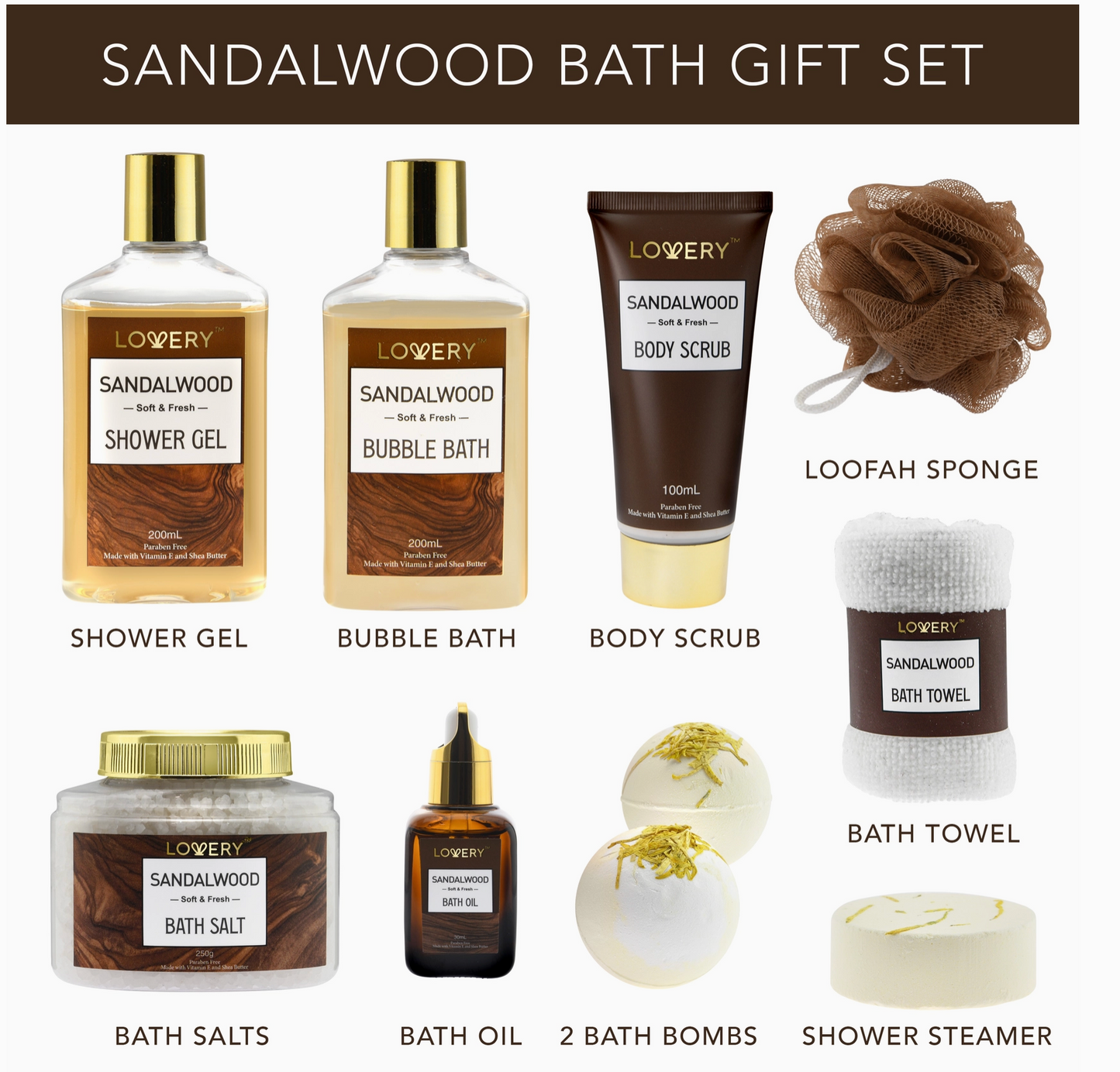 Spa Kit For Men - Sandalwood Bath Gift Set-Personal Self Kit