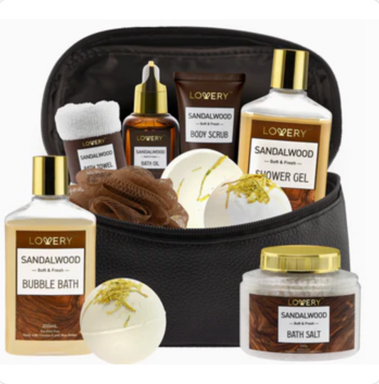 Spa Kit For Men - Sandalwood Bath Gift Set-Personal Self Kit