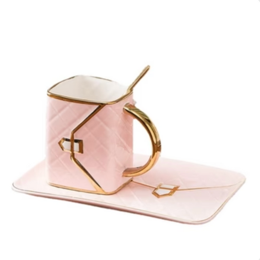 Pink Purse Tea Cup Set