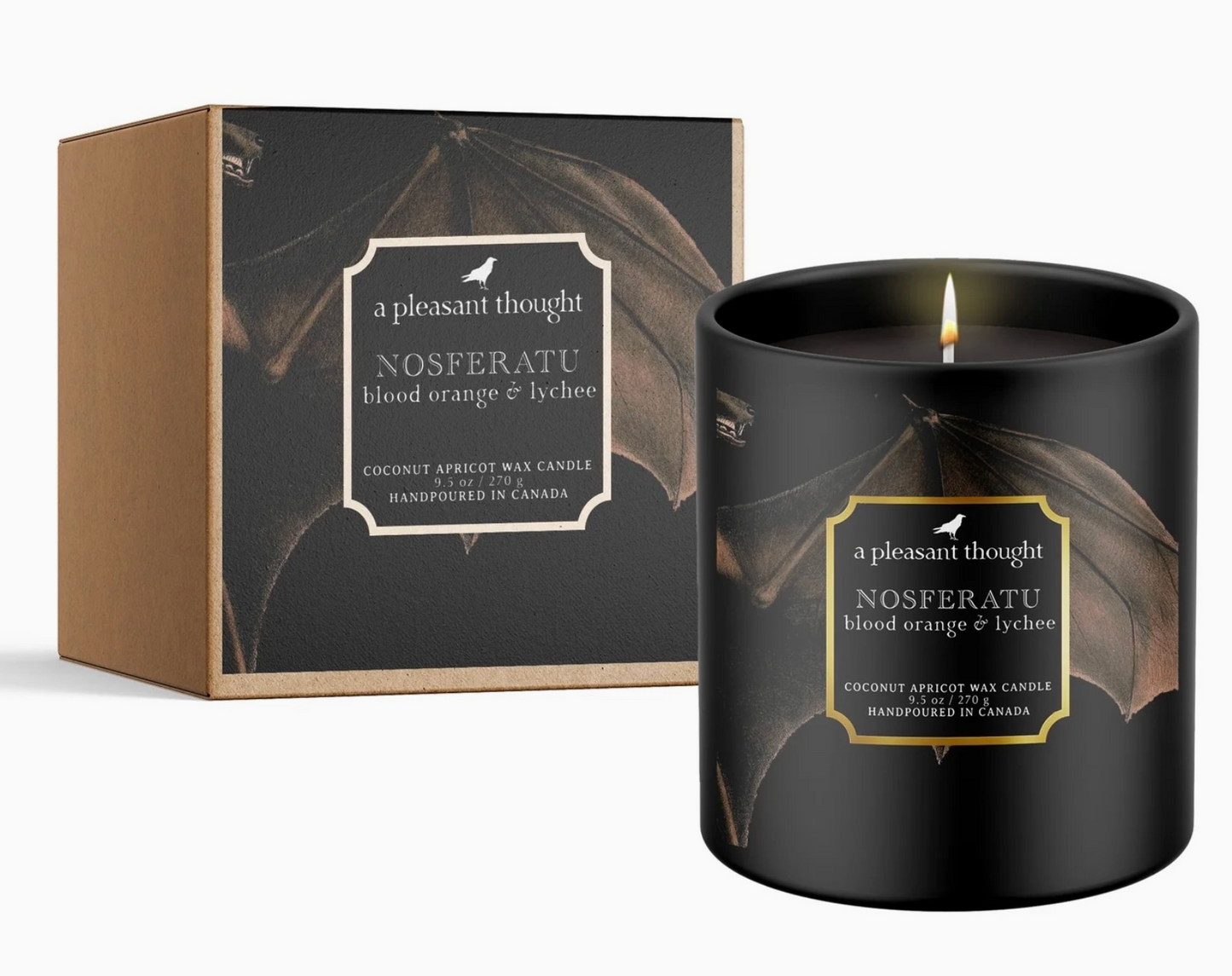 Nosferatu | Blood Orange & Lychee | Raven Candle 100% Coconut Apricot Wax