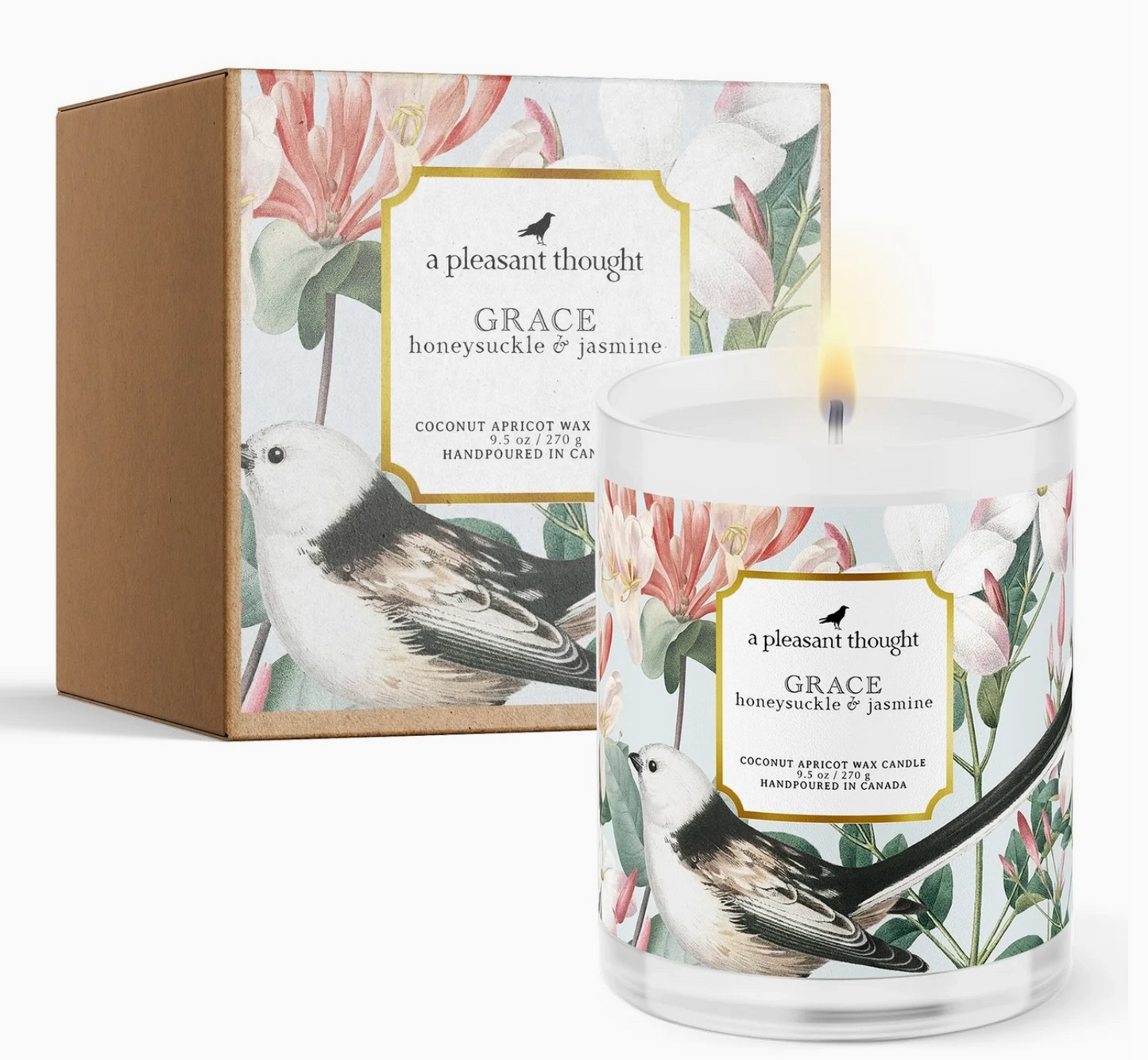 Grace | Honeysuckle & Jasmine | Candle  100% Coconut Apricot Wax