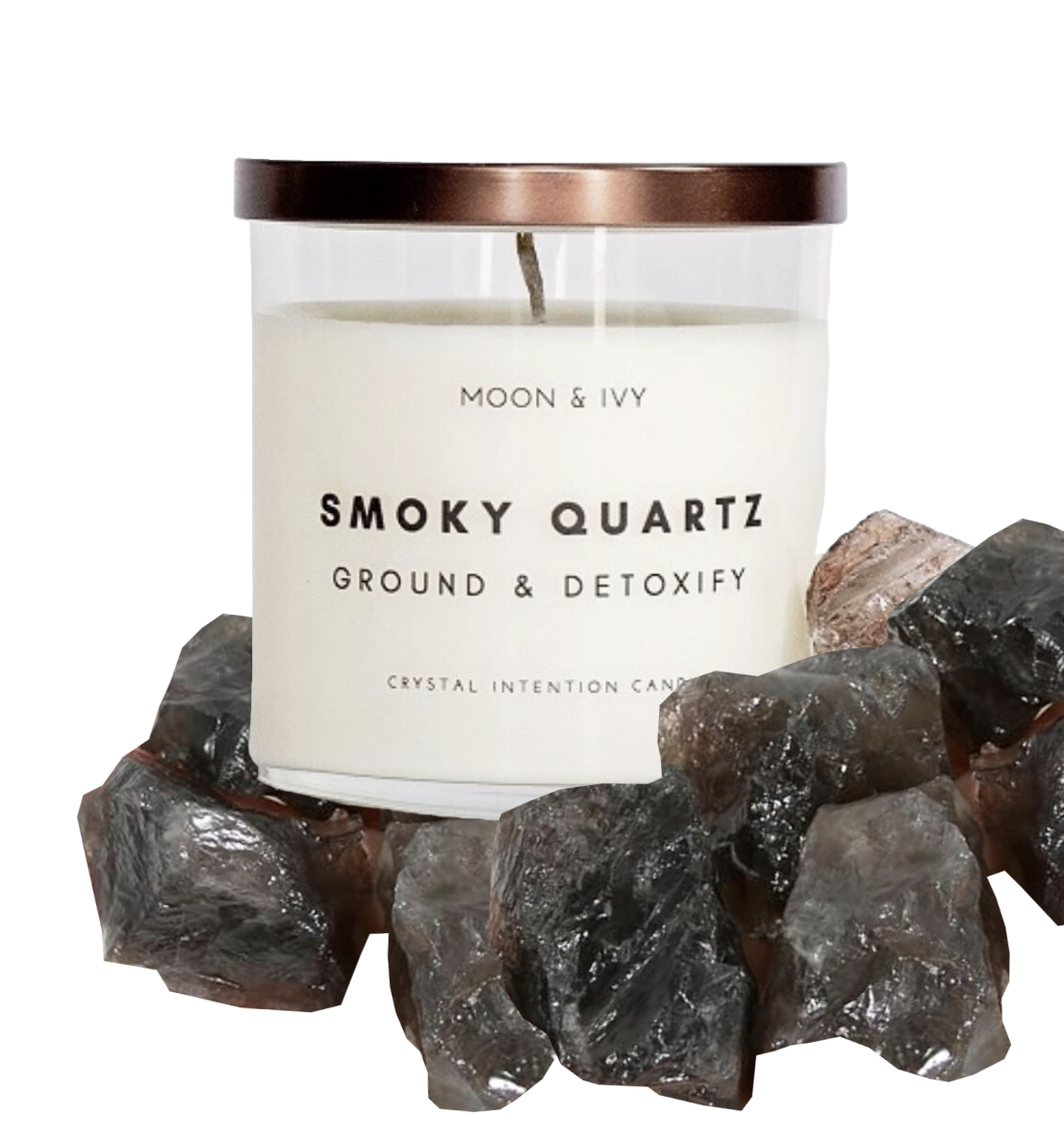 Smoky Quartz Candle | Oak/Amber - Ground & Detox