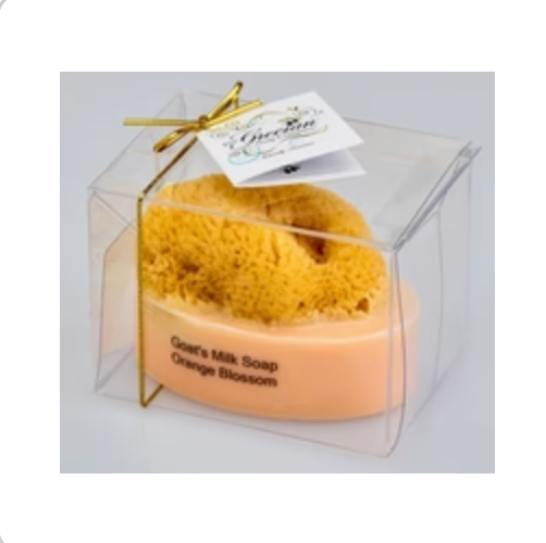 Orange Blossmon Goat's Milk Soap with Natural Sea Sponge