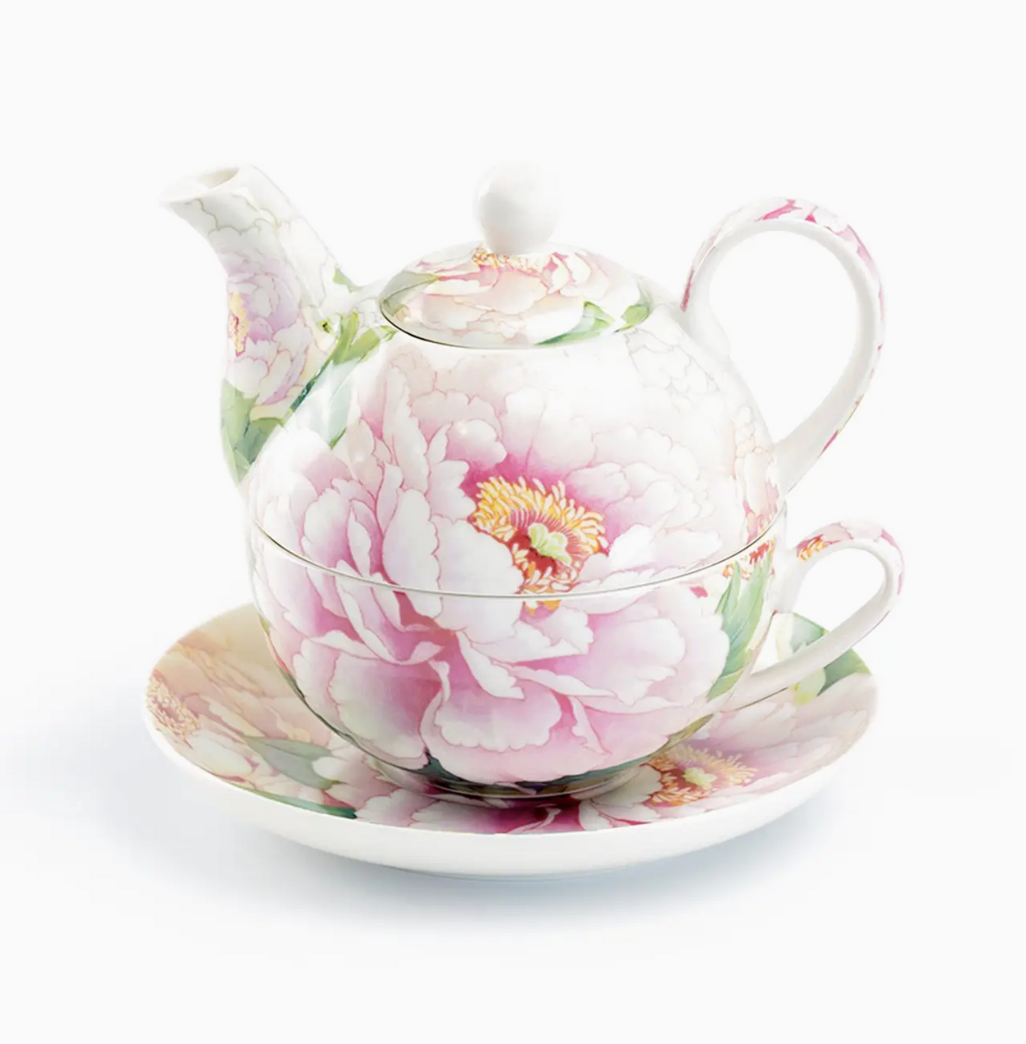 Tea For One - Empire Peony Fine Porcelain - Pink