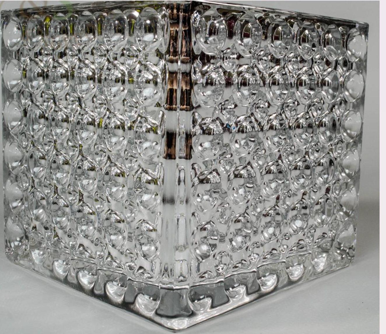 Silver Texture Glass Bubble Vase