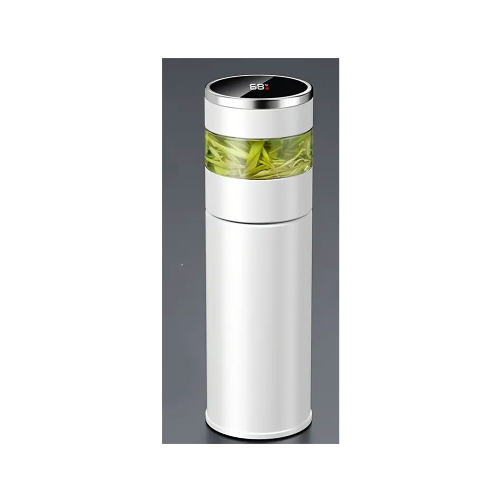 Water Bottle With Tea Filter - White