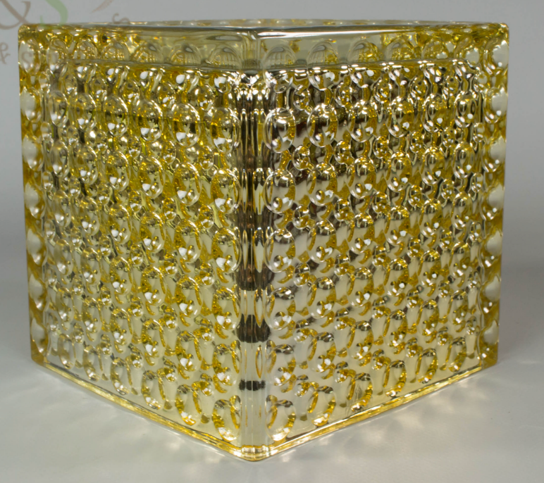 Gold Texture Glass Bubble Vase