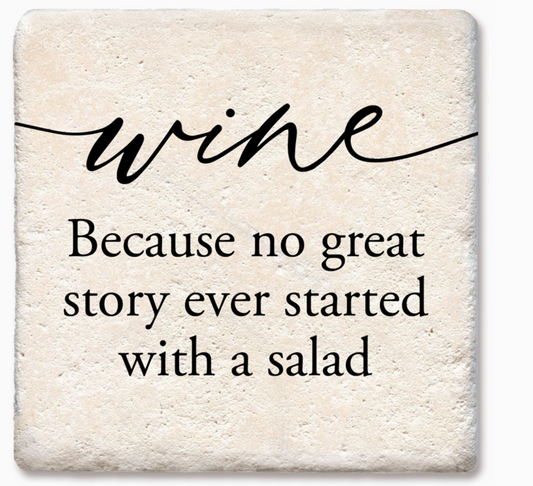 Wine Because No Great Story Coaster - 4pc Set