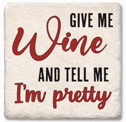 Give Me Wine Drink Coaster - 4pc Set