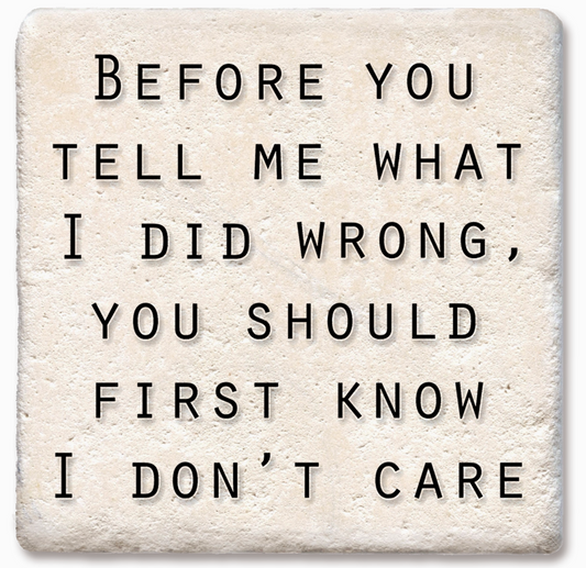 Before You Tell Me What I Did Wrong Coaster