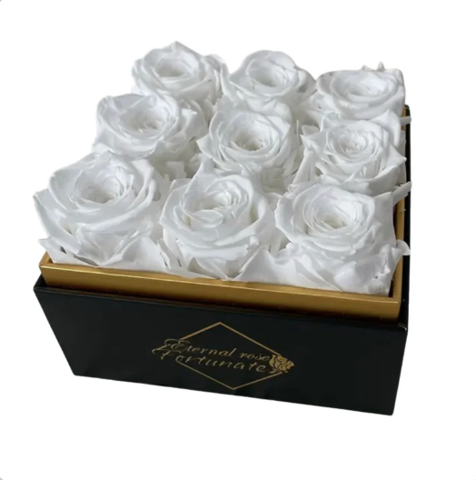 White Forever Roses Box