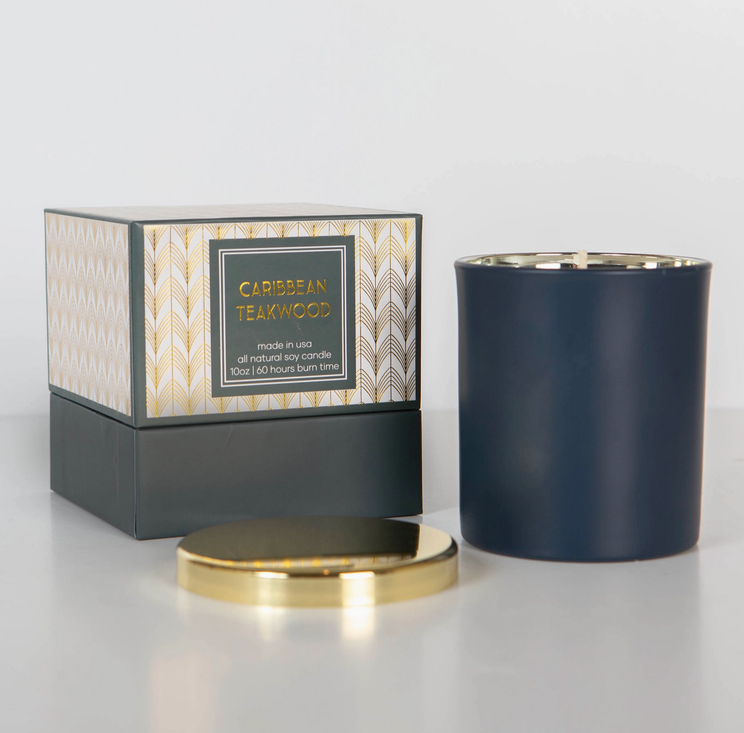 Blue Caribbean Teakwood  Candle