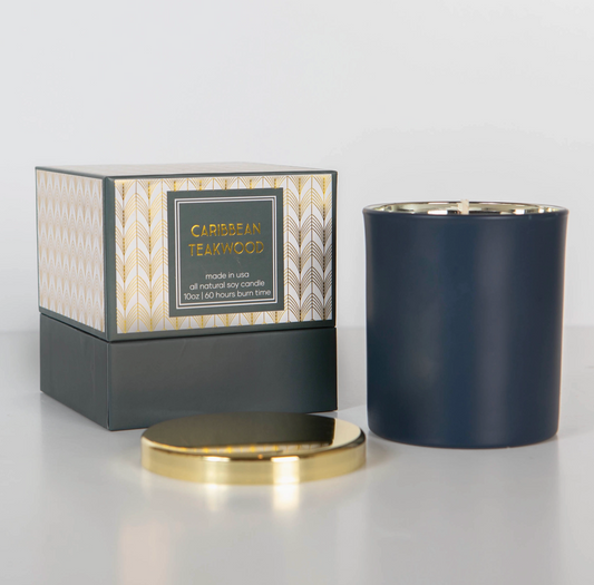 Blue Caribbean Teakwood  Candle