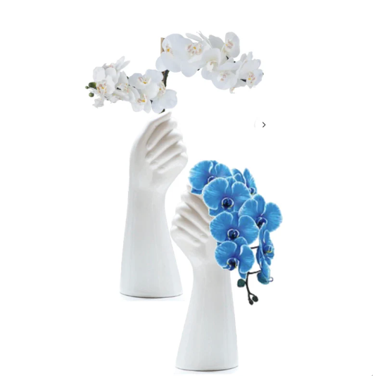 Ceramic Hand Shape Vase - White