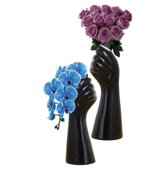Ceramic Hand Shape Vase - Black