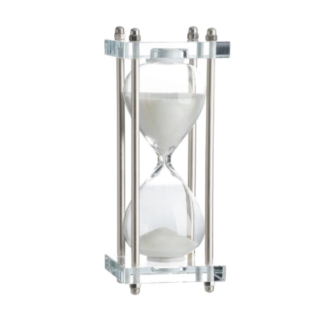 Acrylic and Silver Hourglass - 15min