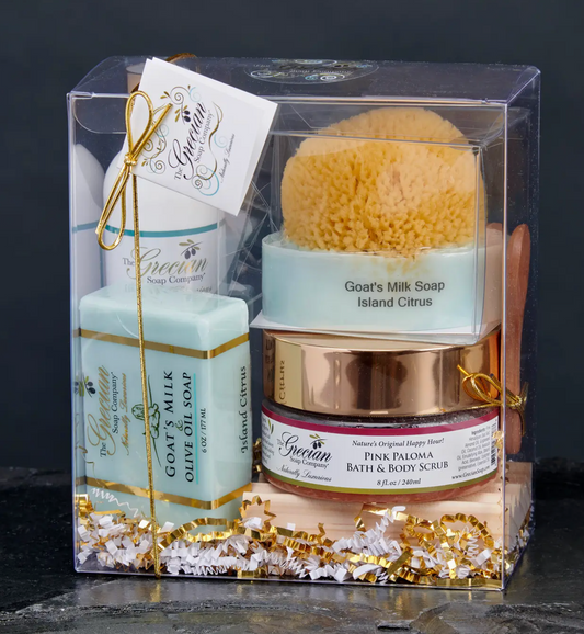 All-Natural Spa Night Goat's Milk with Sea Sponge Gift Box - Island