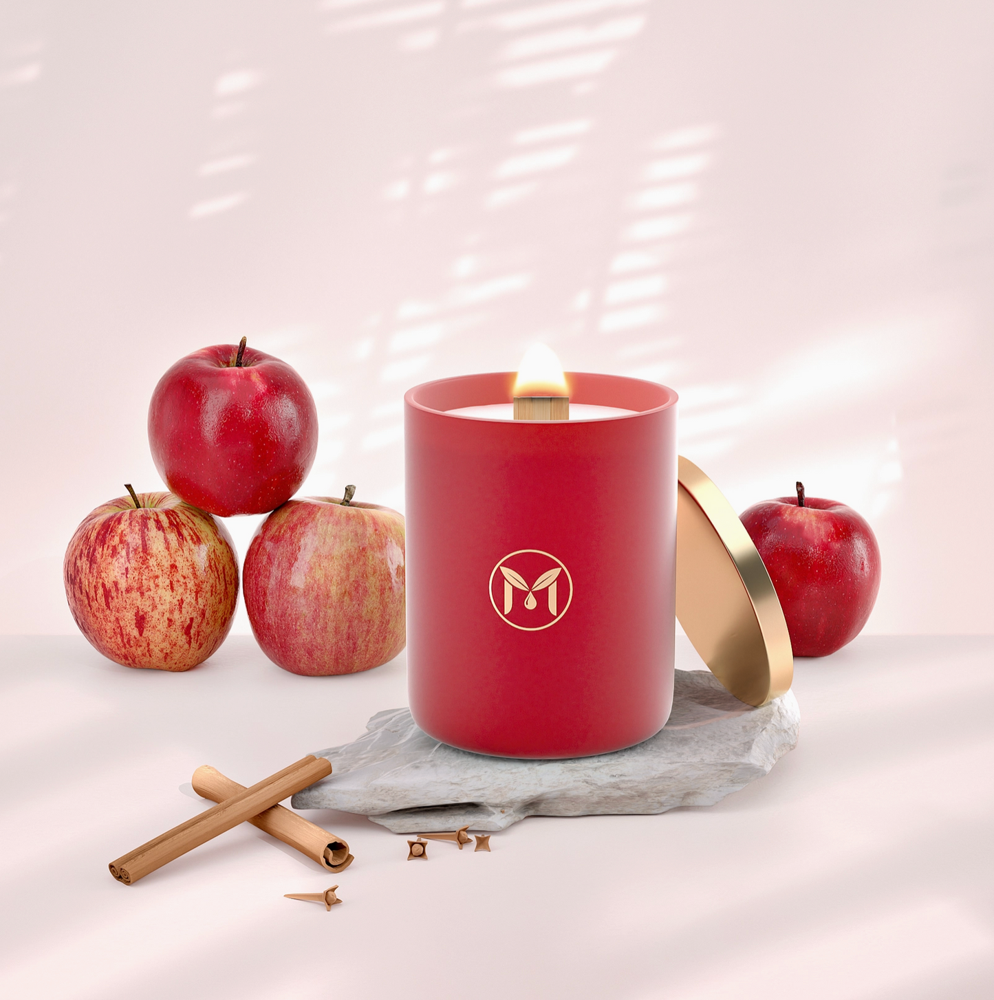 Apple Cinnamon 100% Soy Wax Crackling Wood Wick Candle