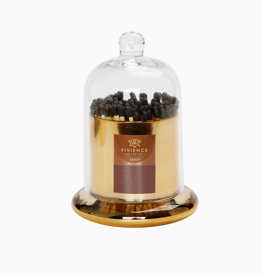 Match Holder Jar with Gold Base