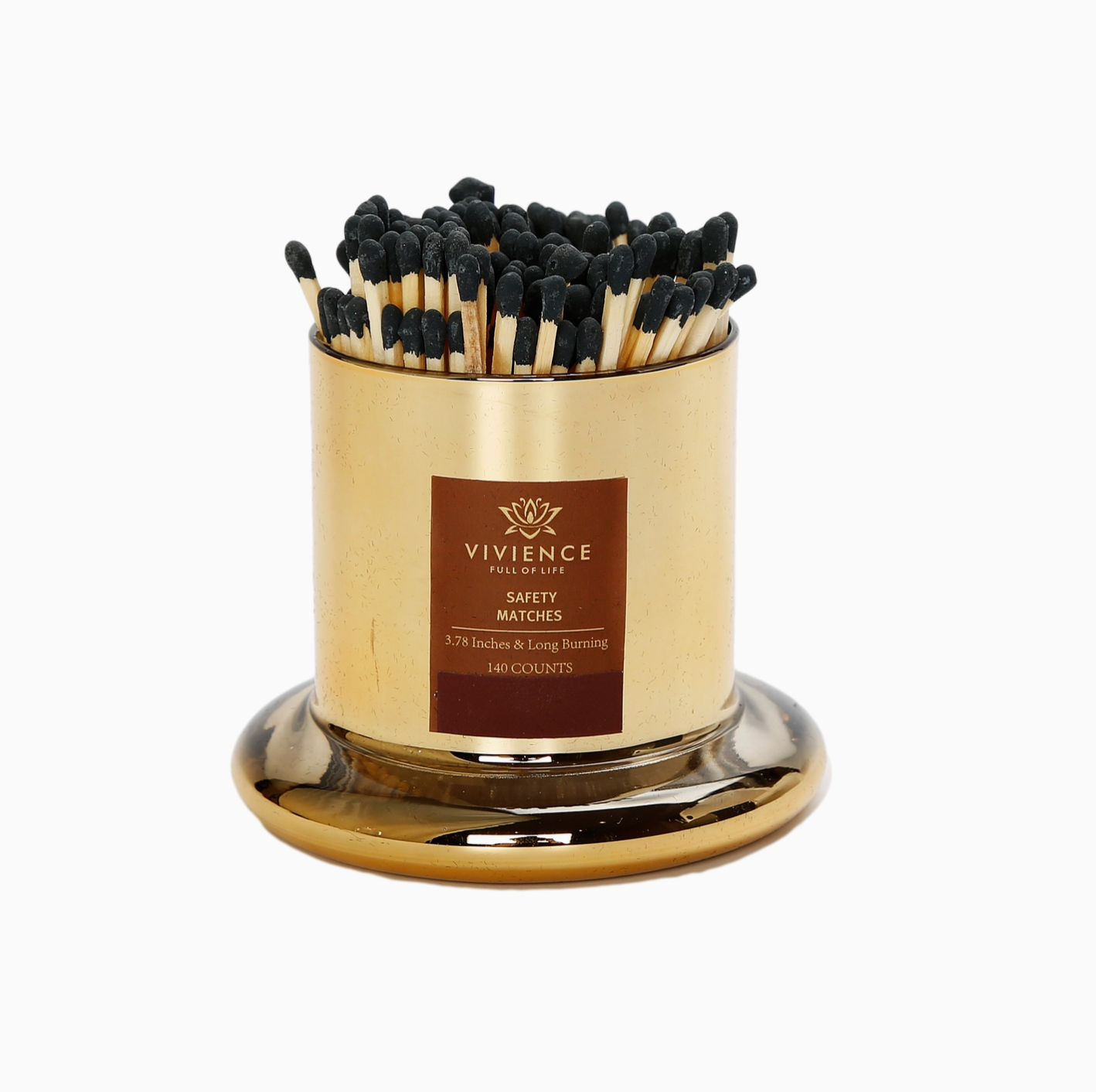 Match Holder Jar with Gold Base