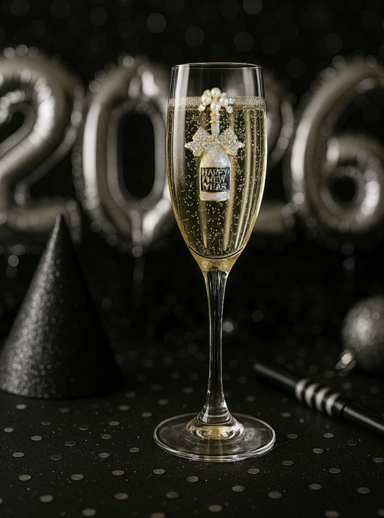 2026 New Year  Champagne Glass