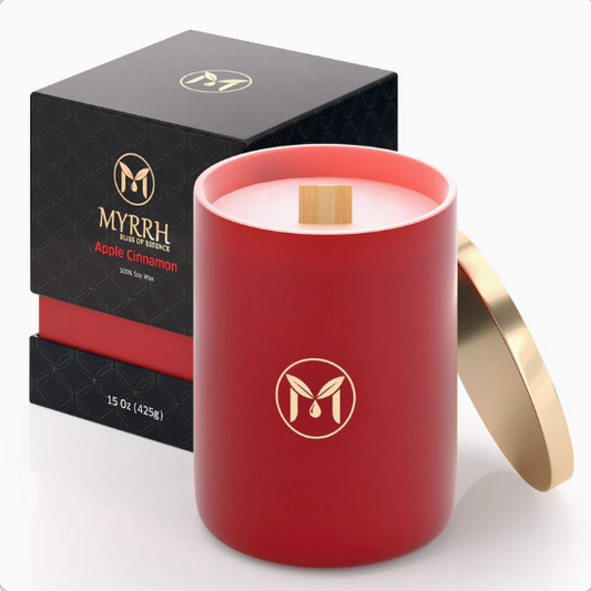 Apple Cinnamon 100% Soy Wax Crackling Wood Wick Candle