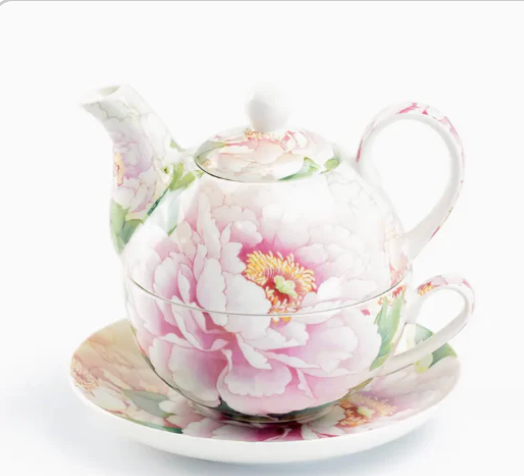 Tea For One - Empire Peony Fine Porcelain - Pink