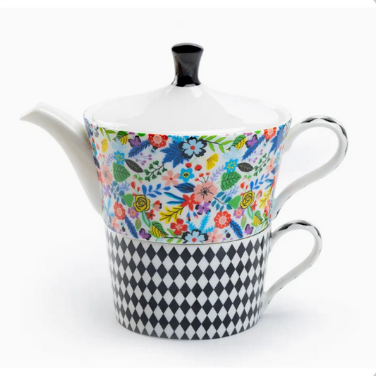 Mad Hatter Fine Porcelain Tea For One Set