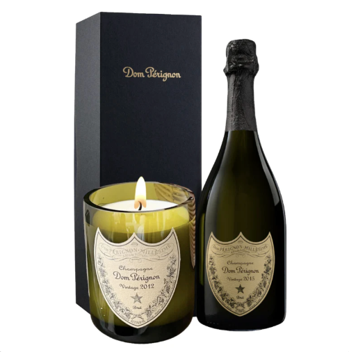 Recycled Dom Perignon Bottle - Vintage Label Candle 15oz.