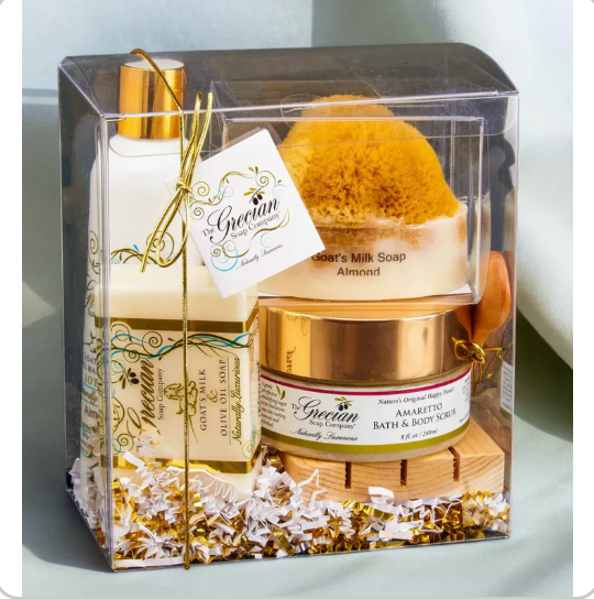 ALMOND - All-Natural Spa Night Goat's Milk with Sea Sponge Gift Box