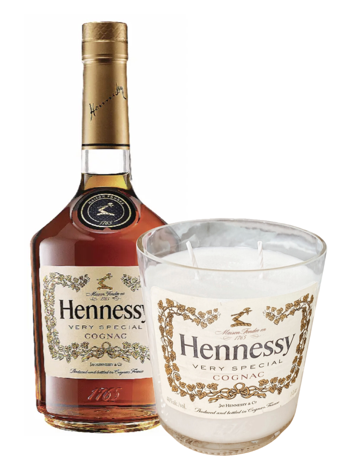 Recycled Hennessy Novelty Candle