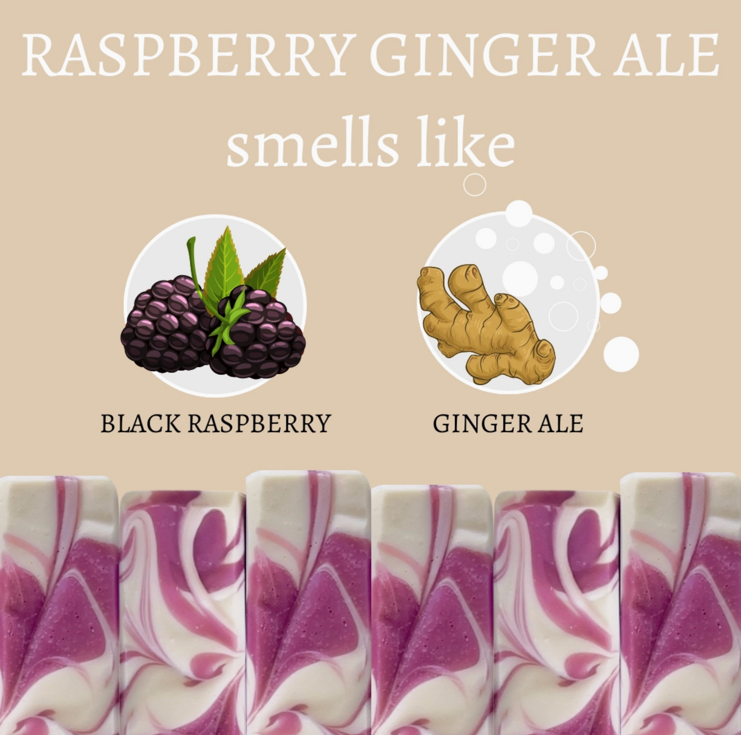 Raspberry Ginger Ale Vegan Handmade Bar Soap