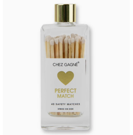 Perfect Match - Glass Bottle  Matches - White