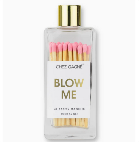 Blow Me - Glass Bottle Matches - Pink