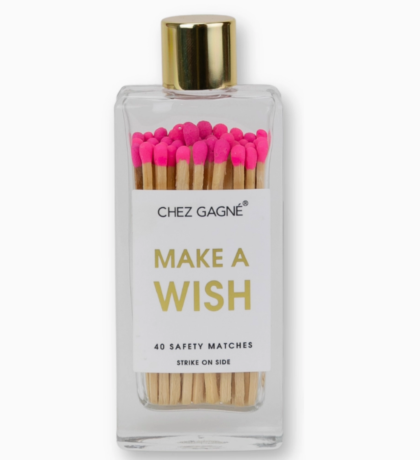 Make A Wish - Birthday Glass Bottle Matches - Bright Pink