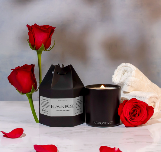 Black Rose  Crackling Wooden Wick Candle