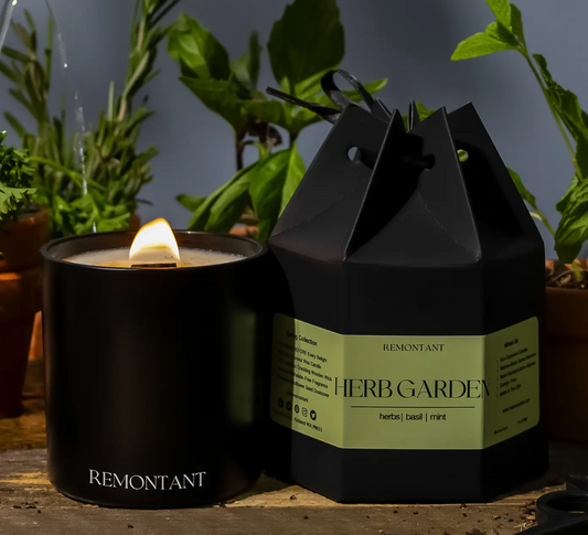 Herb Garden Crackling Wooden Wick Candle