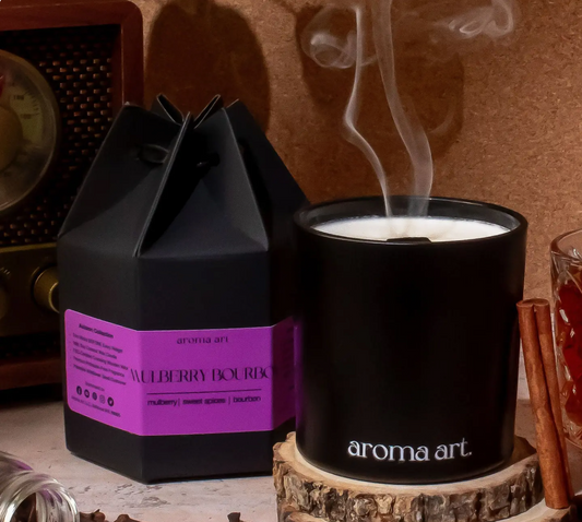 Mulberry Bourbon  Crackling Wood Wick Candle