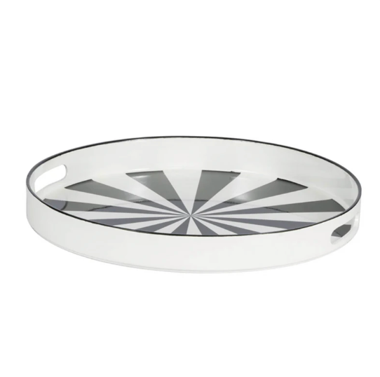 Black & White Round Tray