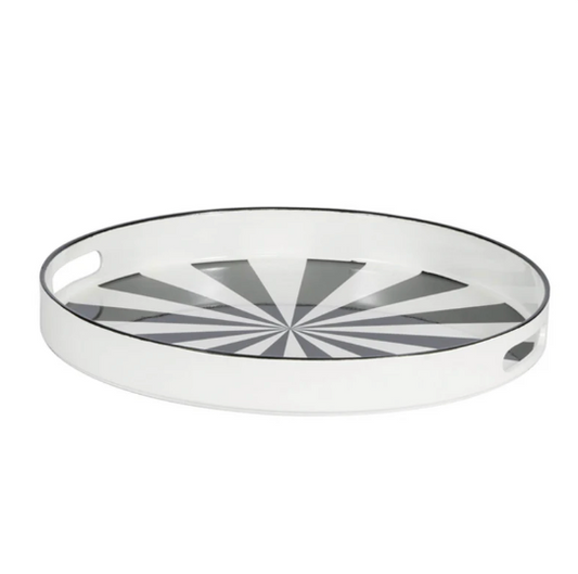 Black & White Round Tray