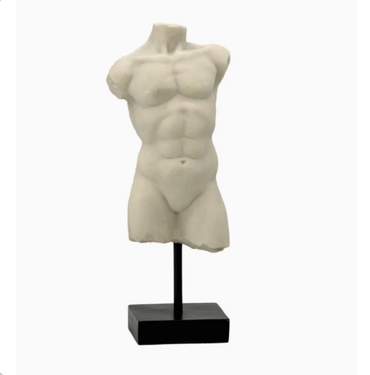 Male Torso Bust Greek Roman Tabletop Statue