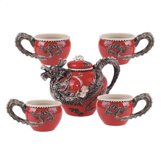 Red Dragon 4pc. Tea Set