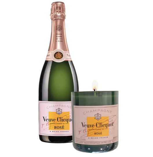 Recycled Veuve Rosè Candle 12oz